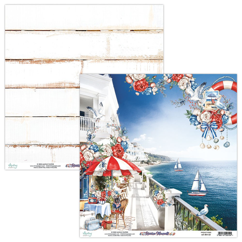 Zestaw papierów do scrapbookingu 30,5 x 30,5 cm - Mintay - Riviera Moments