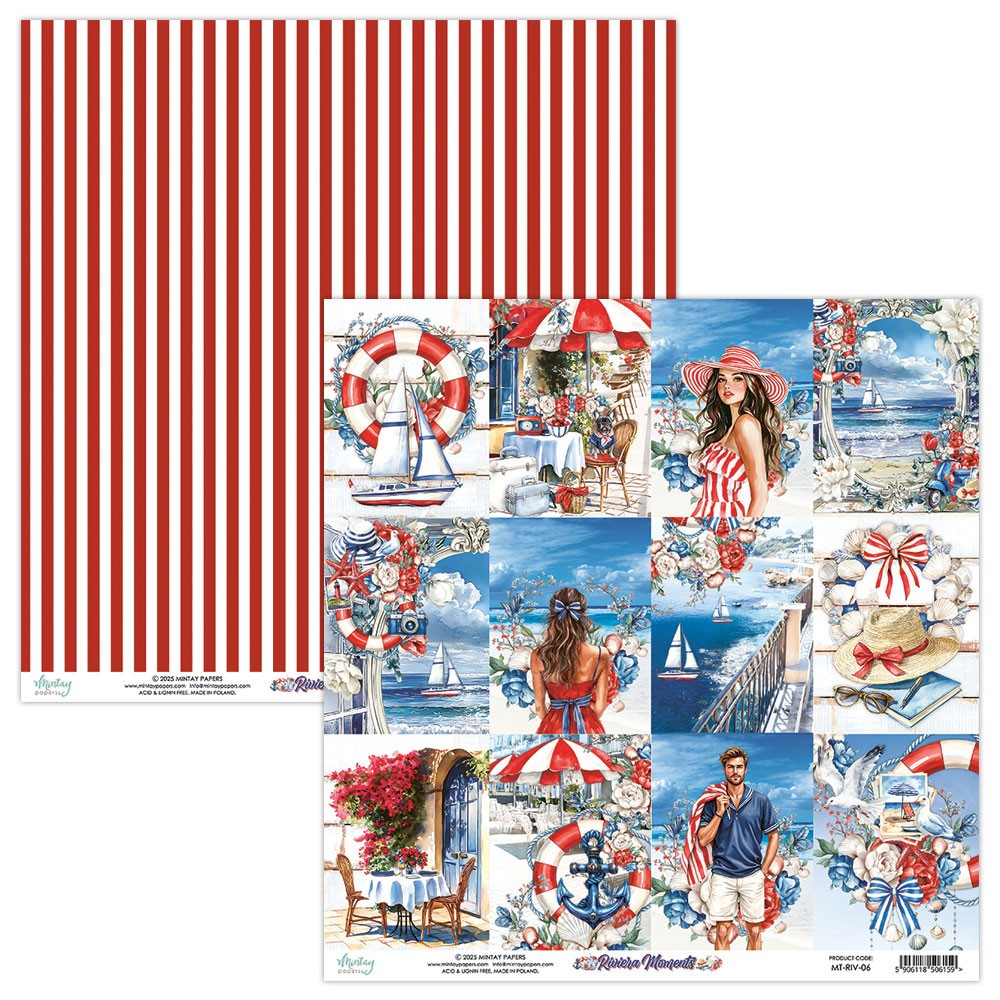 Zestaw papierów do scrapbookingu 30,5 x 30,5 cm - Mintay - Riviera Moments
