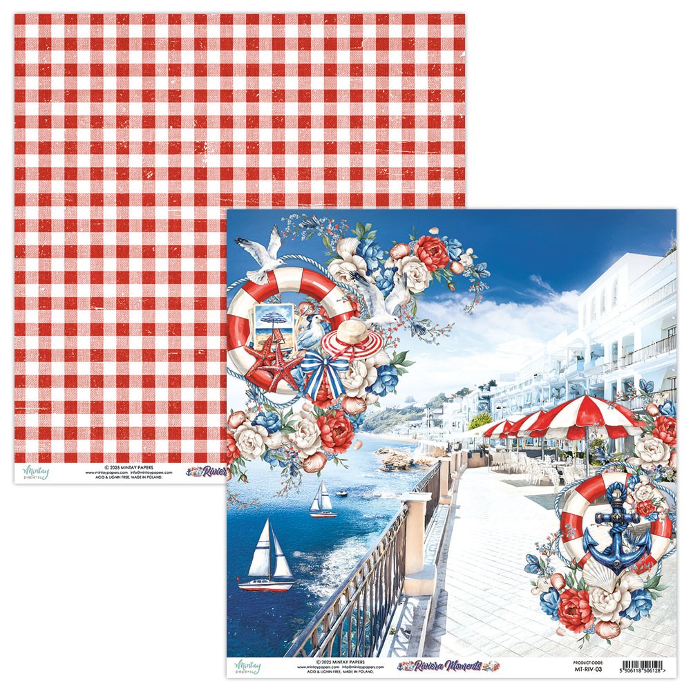 Set of scrapbooking papers 20,3 x 20,3 cm - Mintay - Riviera Moments