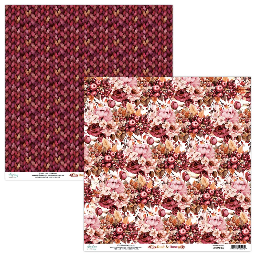 Scrapbooking paper 30,5 x 30,5 cm - Mintay - Rust & Rose 05