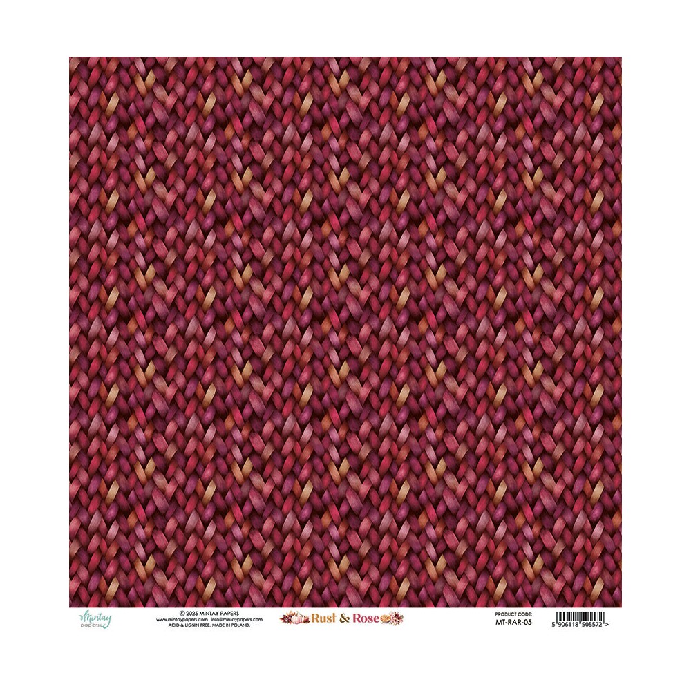 Scrapbooking paper 30,5 x 30,5 cm - Mintay - Rust & Rose 05