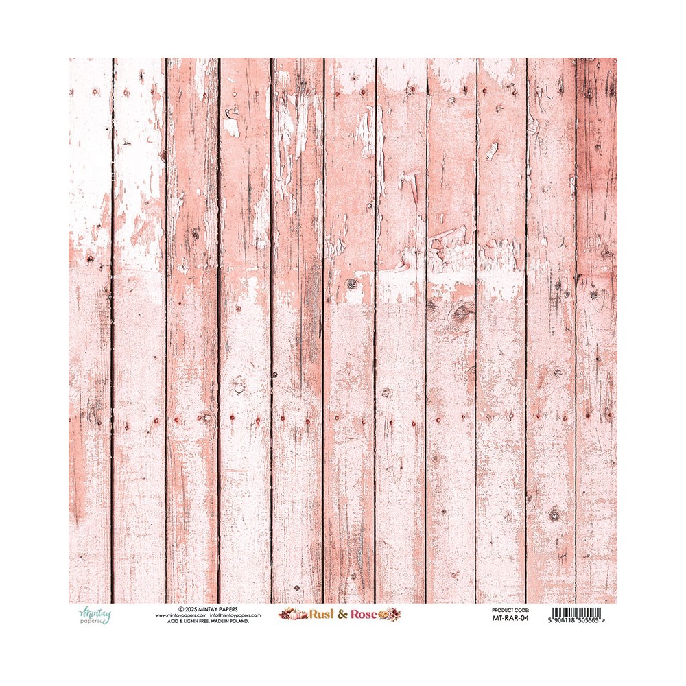 Papier do scrapbookingu 30,5 x 30,5 cm - Mintay - Rust & Rose 04