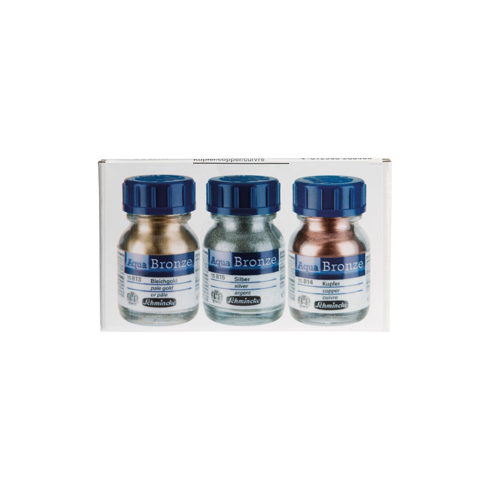 Set of Genuine Aqua Artists' Bronze paint - Schmincke - 3 x 20 ml