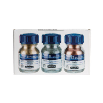 Set of Genuine Aqua Artists' Bronze paint - Schmincke - 3 x 20 ml