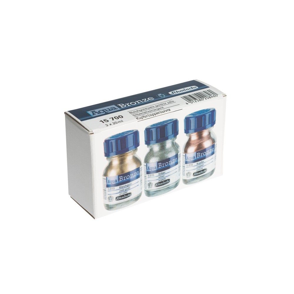 Set of Genuine Aqua Artists' Bronze paint - Schmincke - 3 x 20 ml