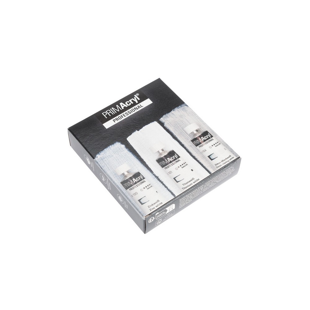 Set of PRIMAcryl professional acrylic paints White Shades - Schmincke - 3 x 35 ml