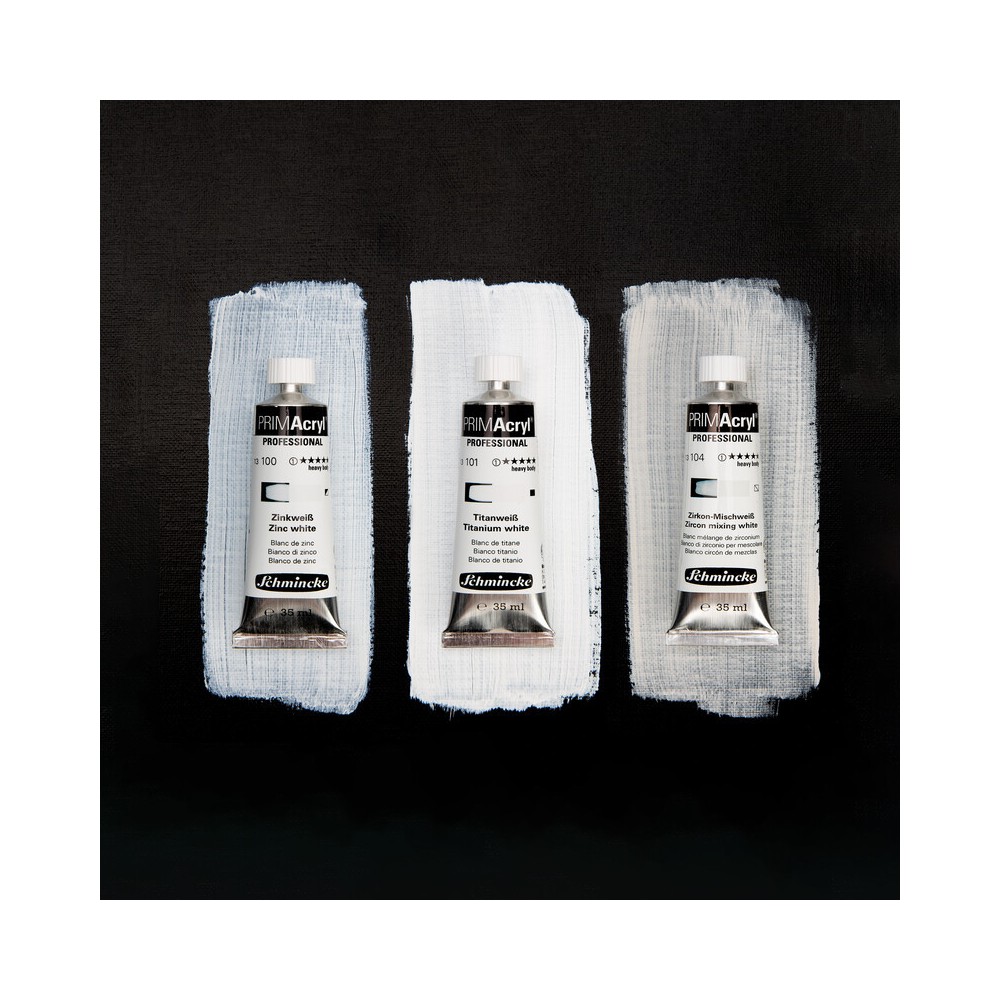 Set of PRIMAcryl professional acrylic paints White Shades - Schmincke - 3 x 35 ml