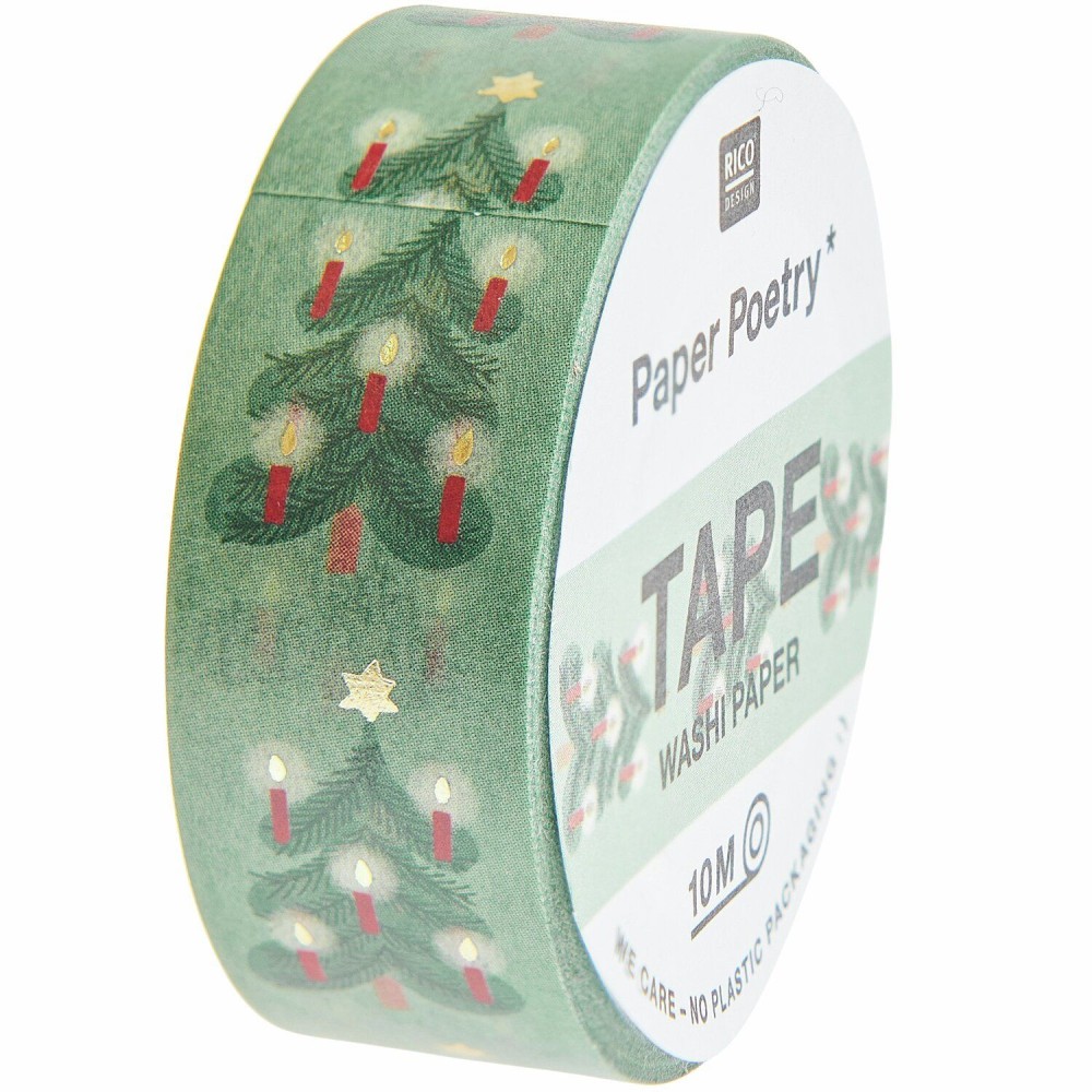 Taśma washi Christmas Tree - Paper Poetry - zielona 15 mm x 10 m