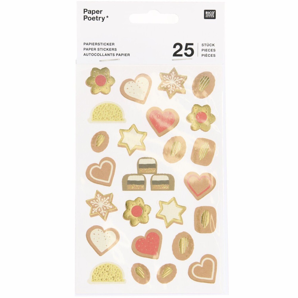 Naklejki świąteczne Cookies - Paper Poetry - 25 szt.