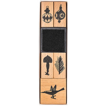 Set of wooden stamps Christmas Tree Decorations - Paper Poetry - 5 pcs.