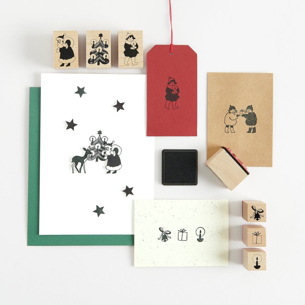Zestaw stempli drewnianych Christmas Kids - Paper Poetry - 13 szt.