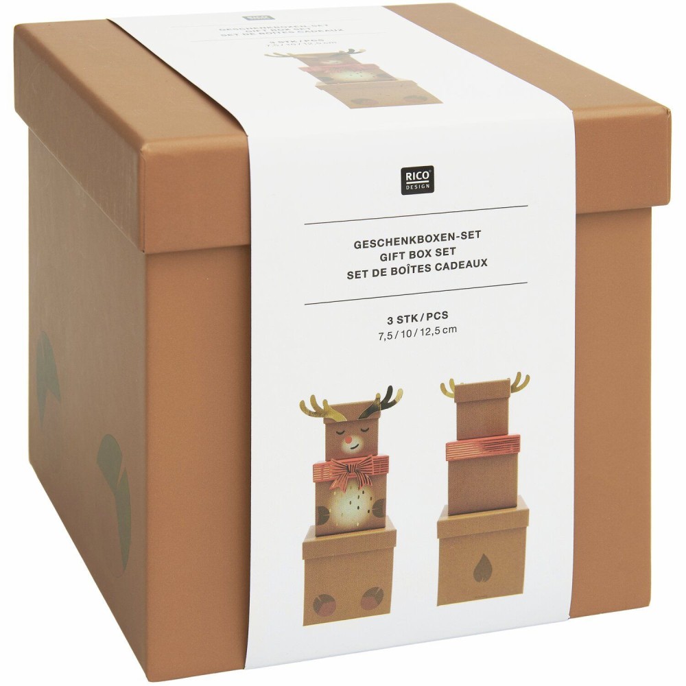 Set of cardboard gift boxes Reindeer - Rico Design - 3 pcs.
