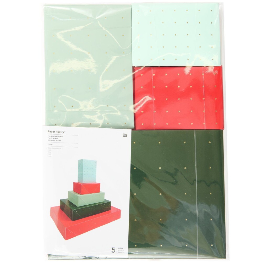 Set of cardboard gift boxes Stars - Rico Design - 5 pcs.