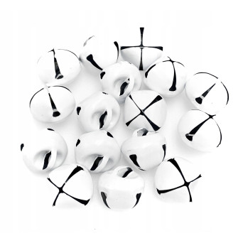 Metal bells - white 1,5 x 2 cm 16 pcs.