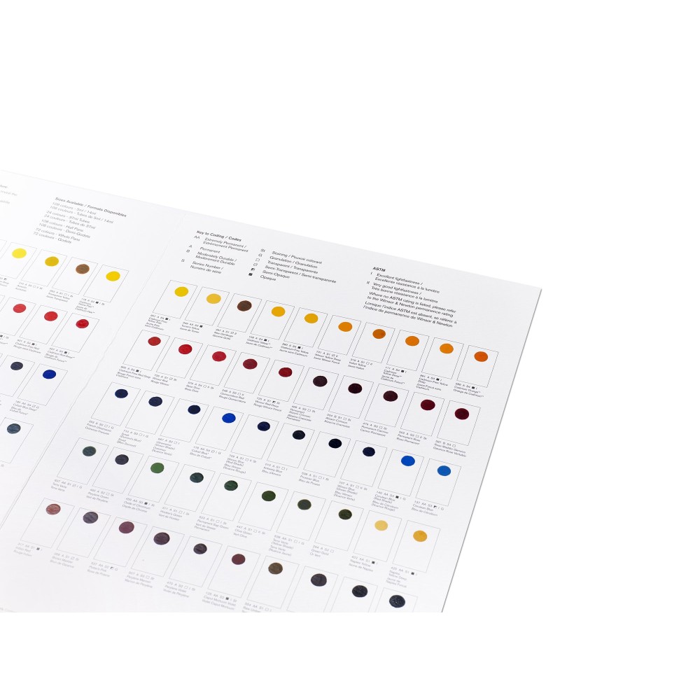 Próbnik farb Dot Card Professional Watercolour - Winsor & Newton - 109 kolorów