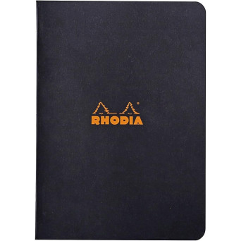 Notebook - Rhodia - lined, black, A5, 80 g, 48 sheets