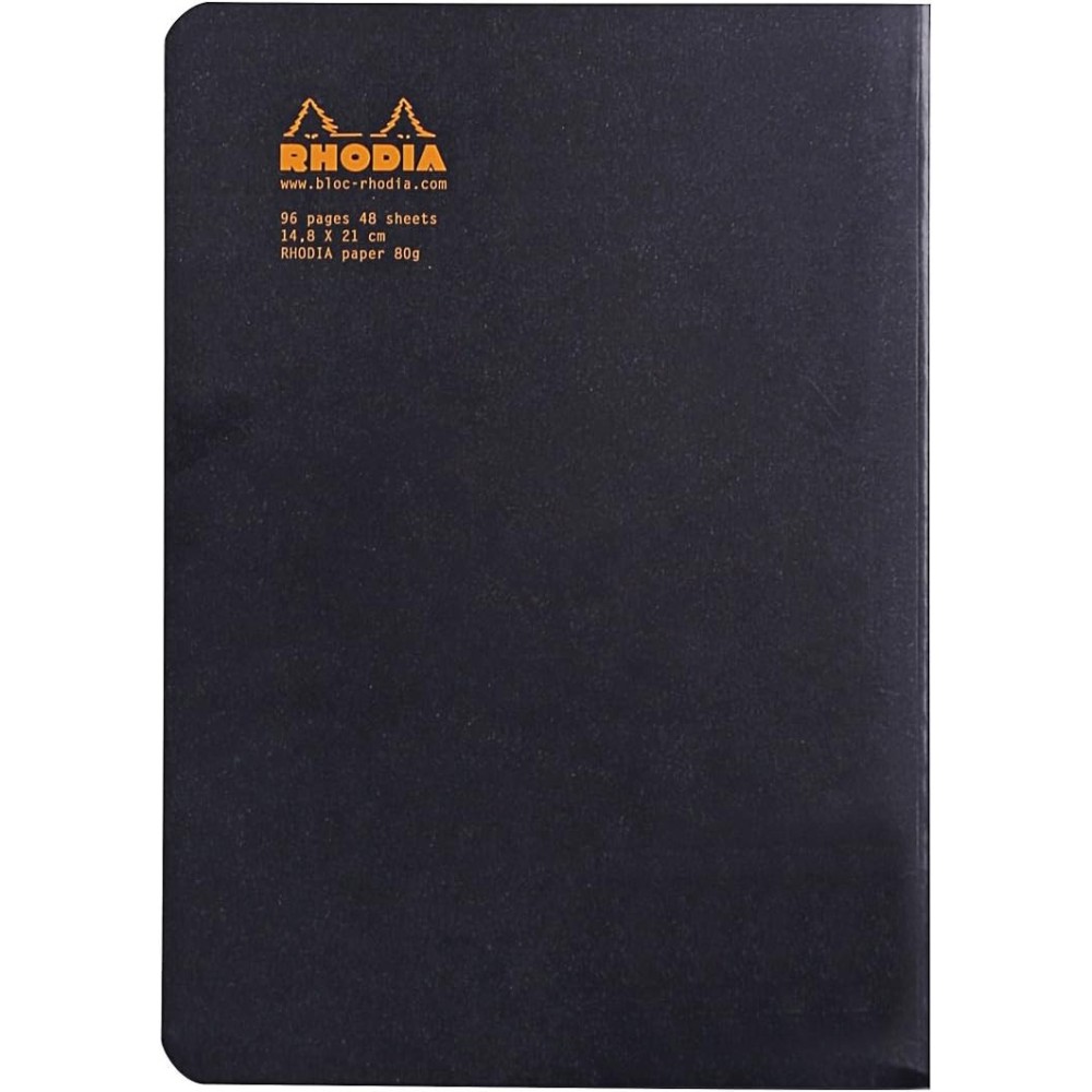 Notes - Rhodia - w linie, czarny, A5, 80 g, 48 ark.