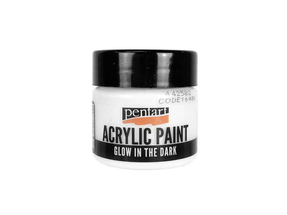 Glow in the dark acrylic paint - Pentart - light blue, 30 ml