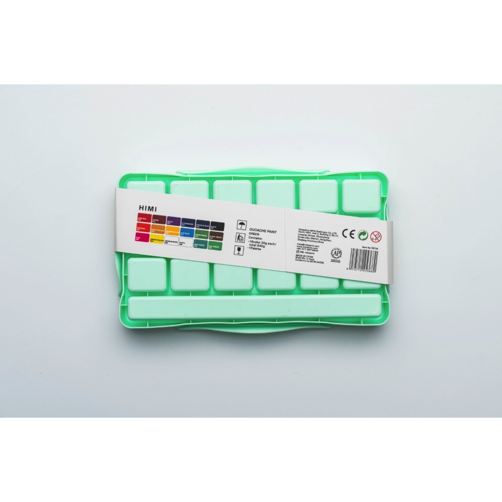Zestaw gwaszy Jelly Cup Basic Green - HIMI - 18 szt.