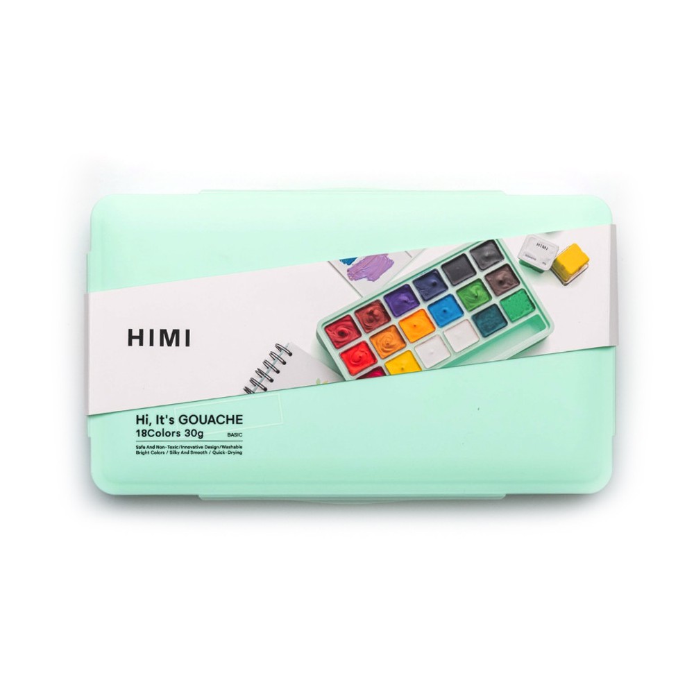 Set of Jelly Cup Basic Gouache - HIMI - Green 18 pcs. x 30 g