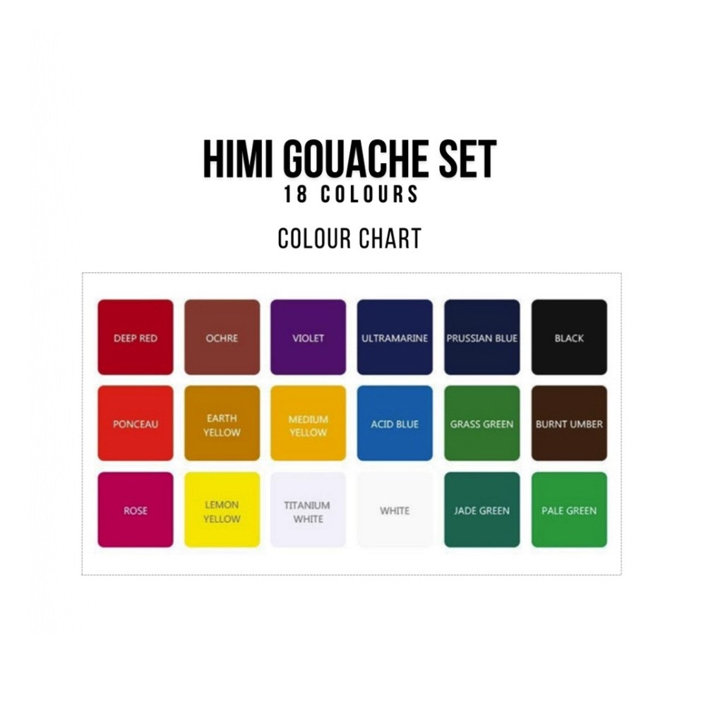 Set of Jelly Cup Gouache - HIMI - Yellow 18 pcs. x 30 g