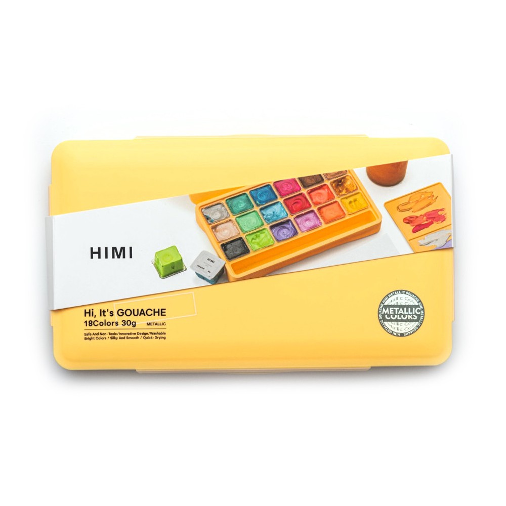 Set of Jelly Cup Gouache - HIMI - Yellow 18 pcs. x 30 g