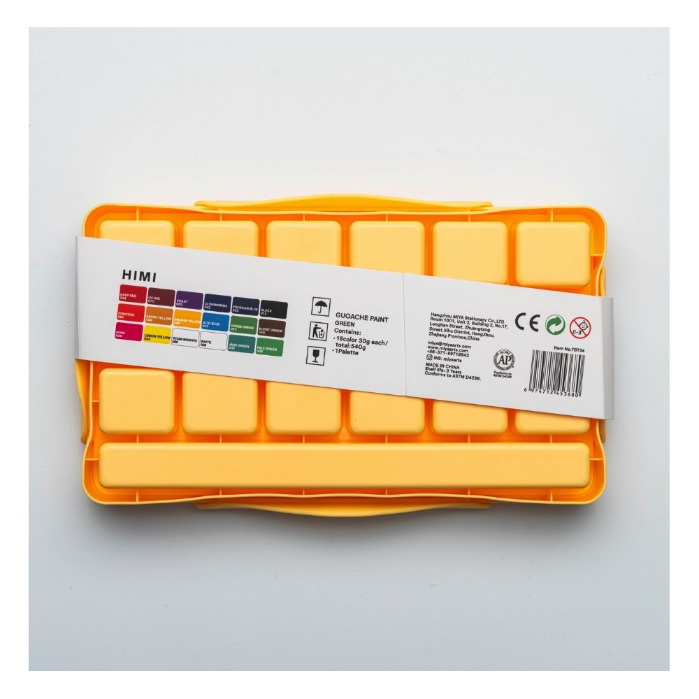 Set of Jelly Cup Gouache - HIMI - Yellow 18 pcs. x 30 g