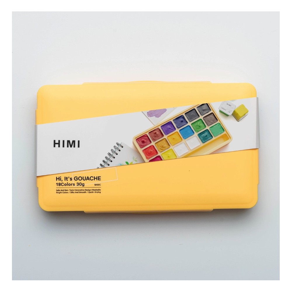 Set of Jelly Cup Gouache - HIMI - Yellow 18 pcs. x 30 g