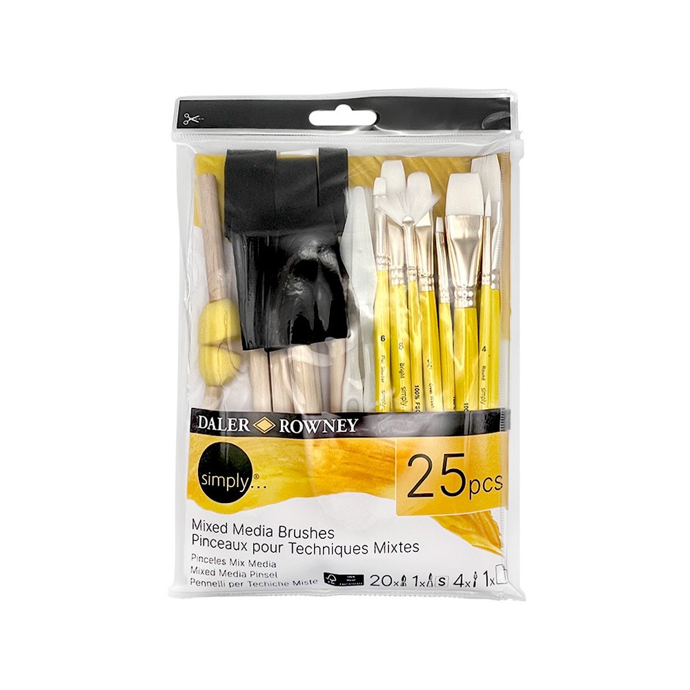 Set of Mixed Media accessories and brushes - Daler Rowney - 25 pcs.