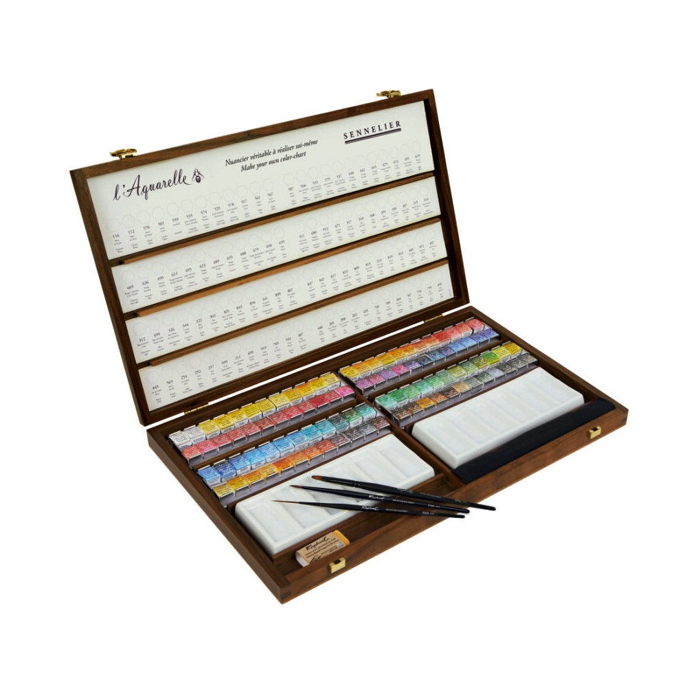 Set of l'Aquarelle watercolor half-pans - Sennelier - 96 pcs.