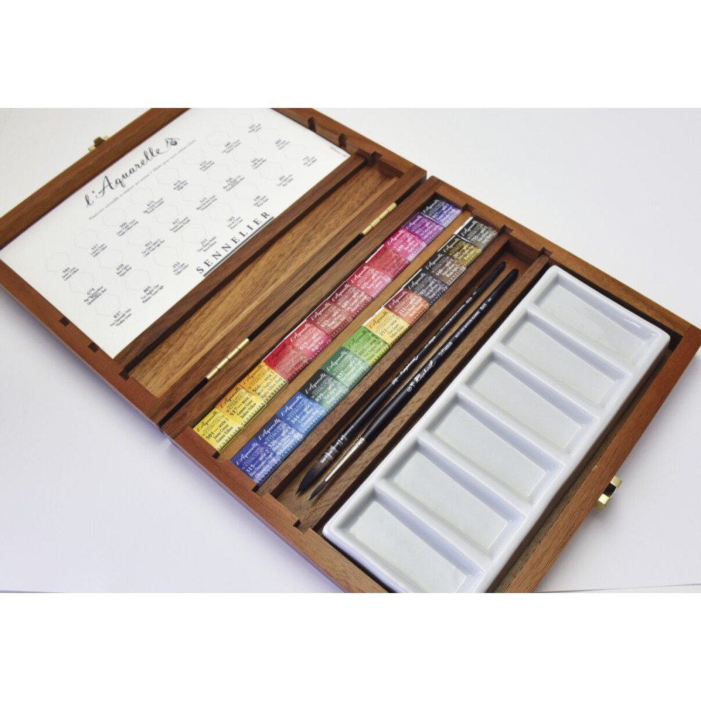 Set of l'Aquarelle watercolor half-pans - Sennelier - 24 pcs.