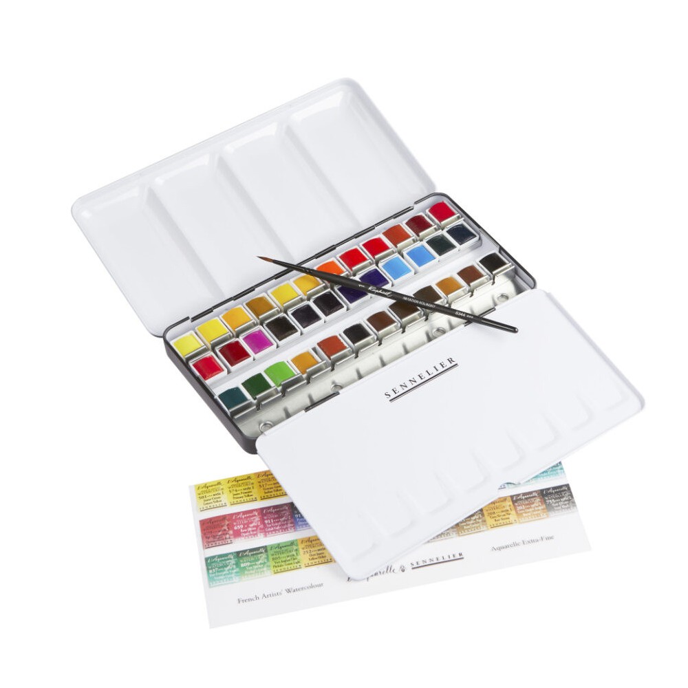 Zestaw akwareli w półkostkach l'Aquarelle - Sennelier - 36 szt.