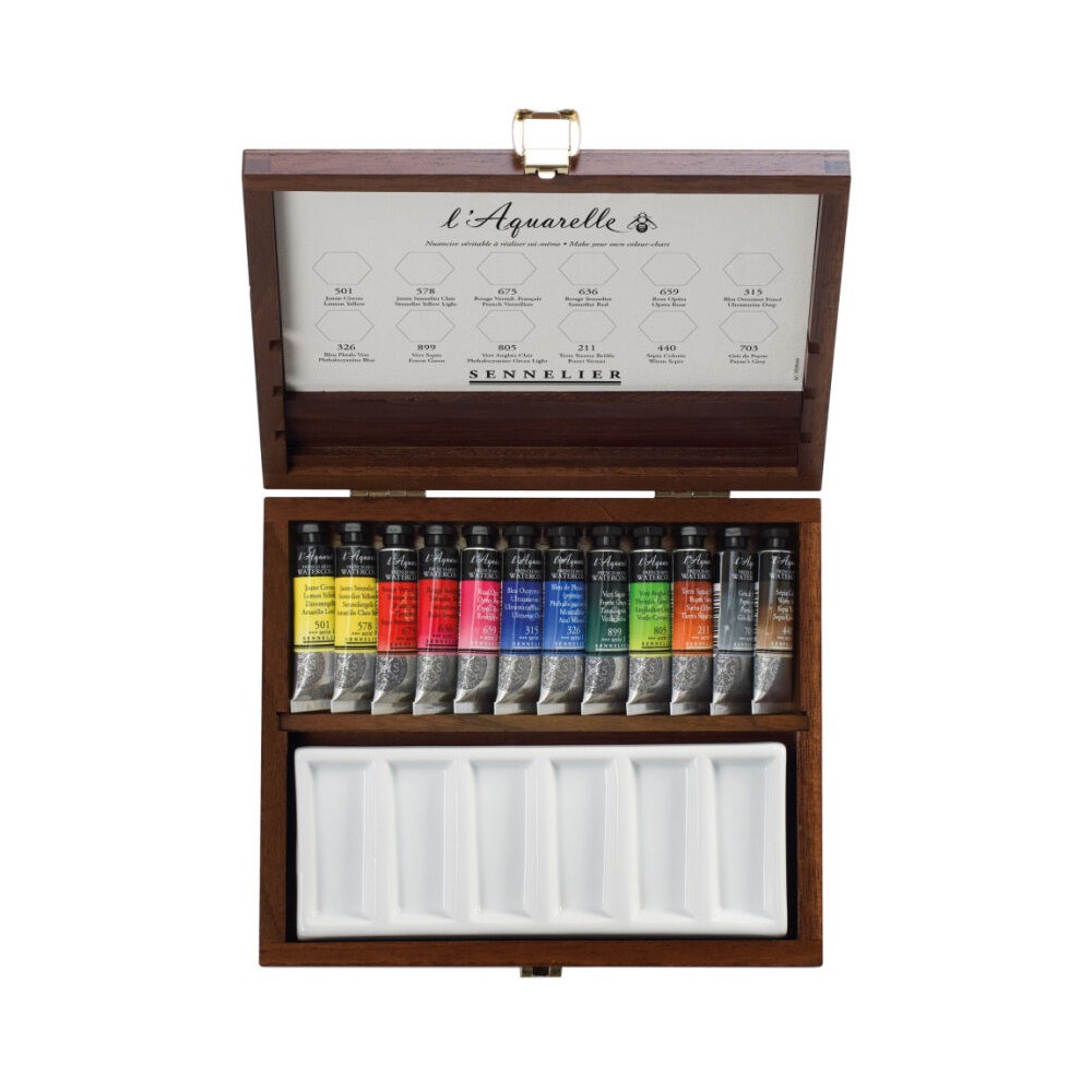 Set of l’Aquarelle watercolor paints - Sennelier - 12 x 10 ml