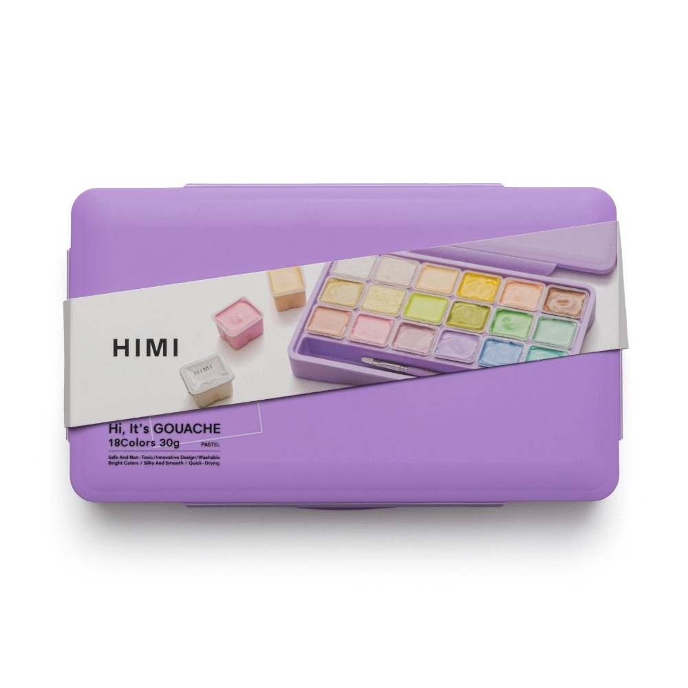 Set of Jelly Cup Pastel Gouache - HIMI - Purple 18 pcs. x 30 g