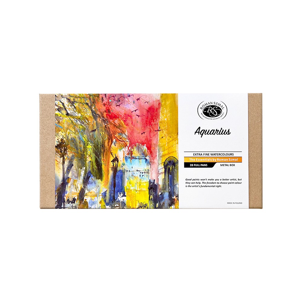 Set of Aquarius watercolor paints The Essentials - Roman Szmal - 28 colors