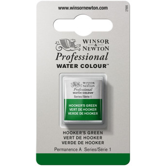 Farba akwarelowa Professional w półkostce - Winsor & Newton - Hooker’s Green