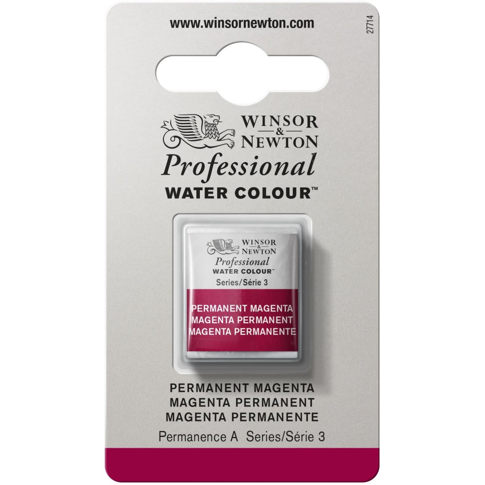 Professional Watercolor half-pan - Winsor & Newton - Permanent Magenta