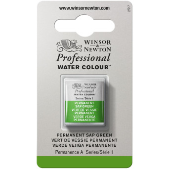 Farba akwarelowa Professional w półkostce - Winsor & Newton - Permanent Sap Green