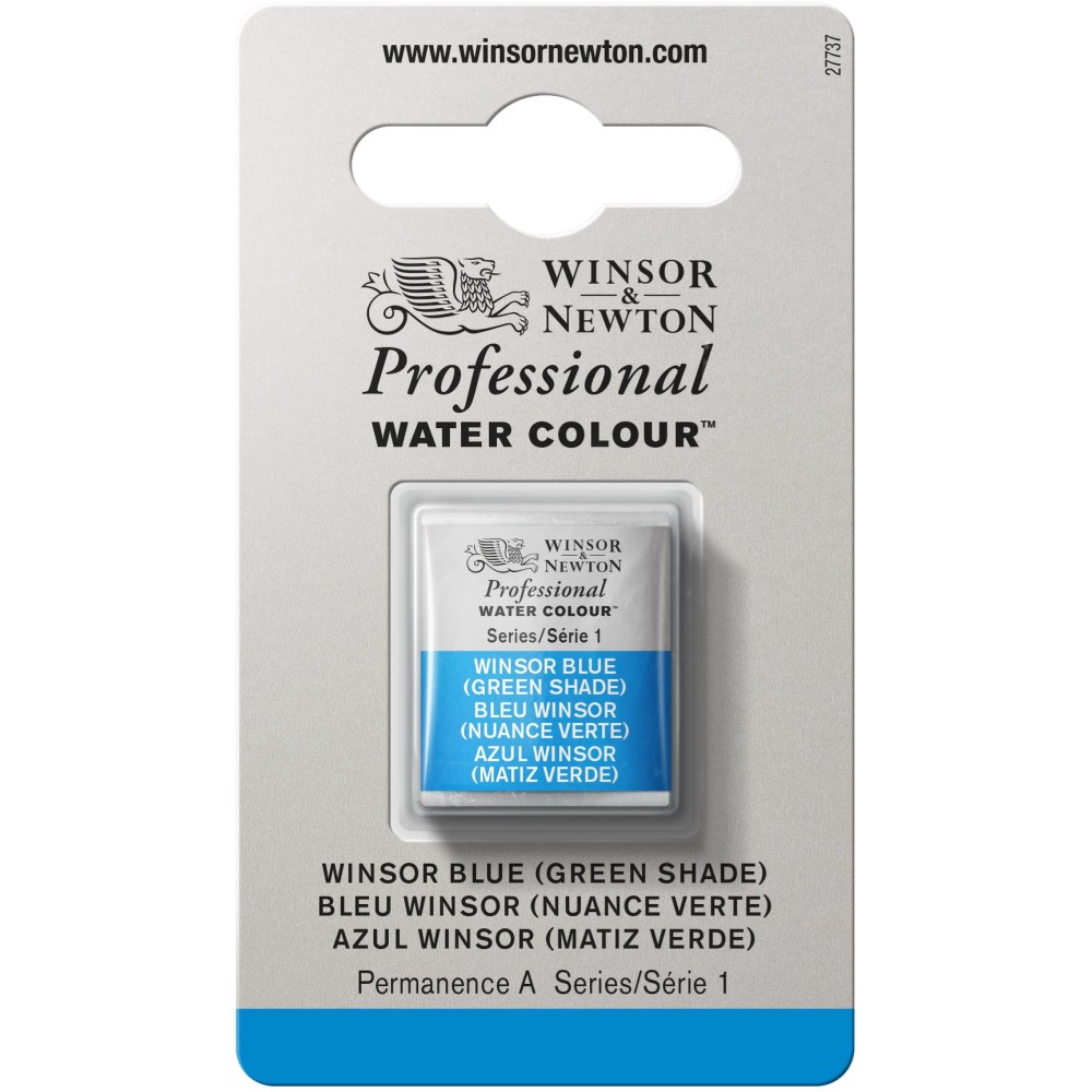 Professional Watercolor half-pan - Winsor & Newton - Winsor Blue (Green Shade)