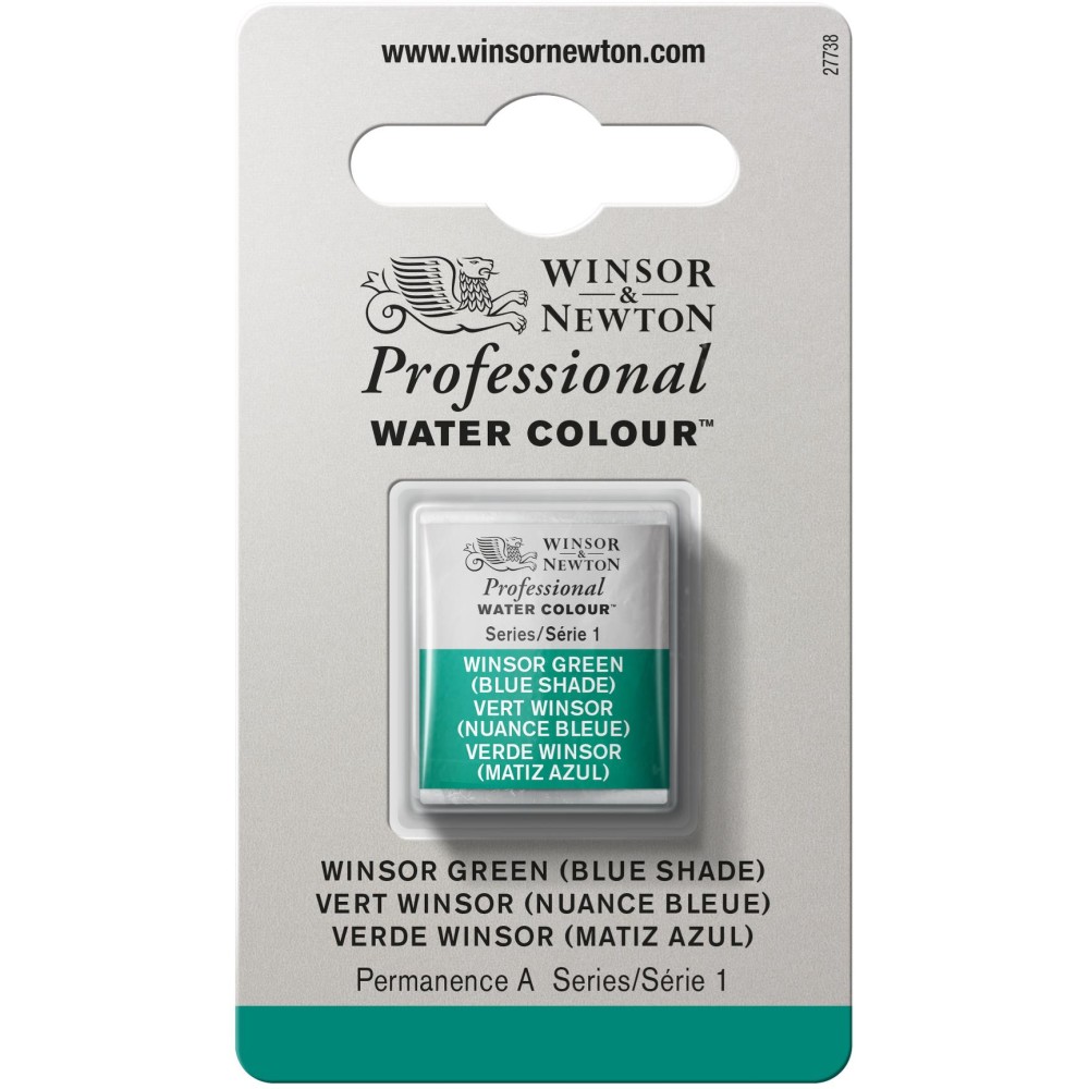 Farba akwarelowa Professional w półkostce - Winsor & Newton - Winsor Green (Blue Shade)