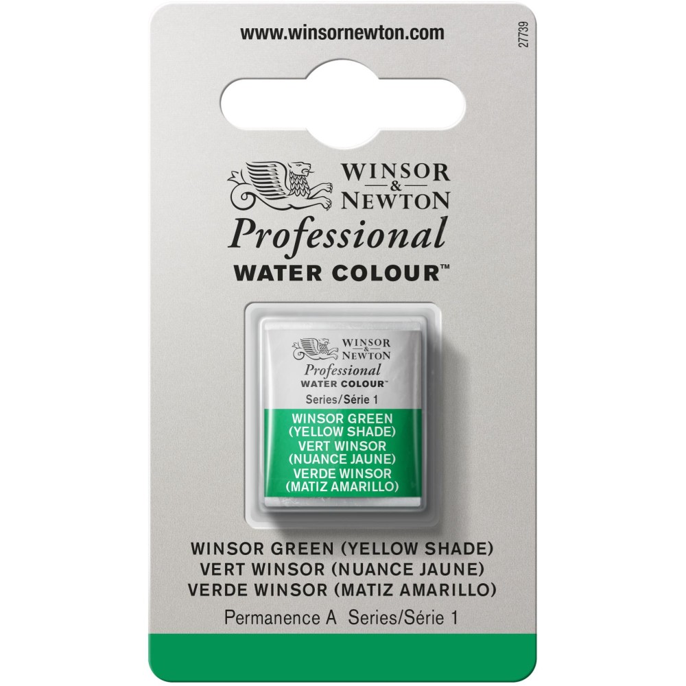 Farba akwarelowa Professional w półkostce - Winsor & Newton - Winsor Green (Yellow Shade)