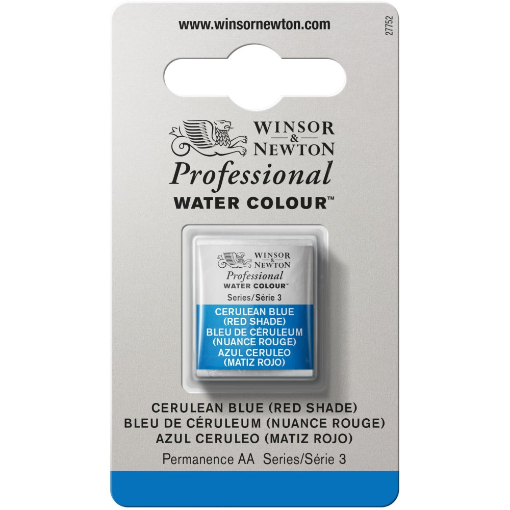 Farba akwarelowa Professional w półkostce - Winsor & Newton - Cerulean Blue (Red Shade)