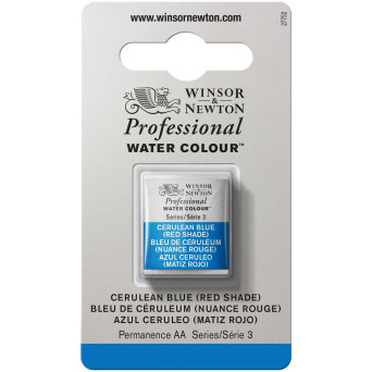 Farba akwarelowa Professional w półkostce - Winsor & Newton - Cerulean Blue (Red Shade)
