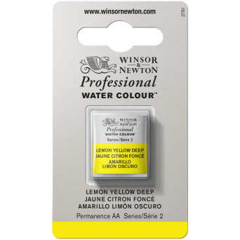 Farba akwarelowa Professional w półkostce - Winsor & Newton - Lemon Yellow Deep