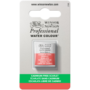 Professional Watercolor half-pan - Winsor & Newton - Cadmium Free Scarlet