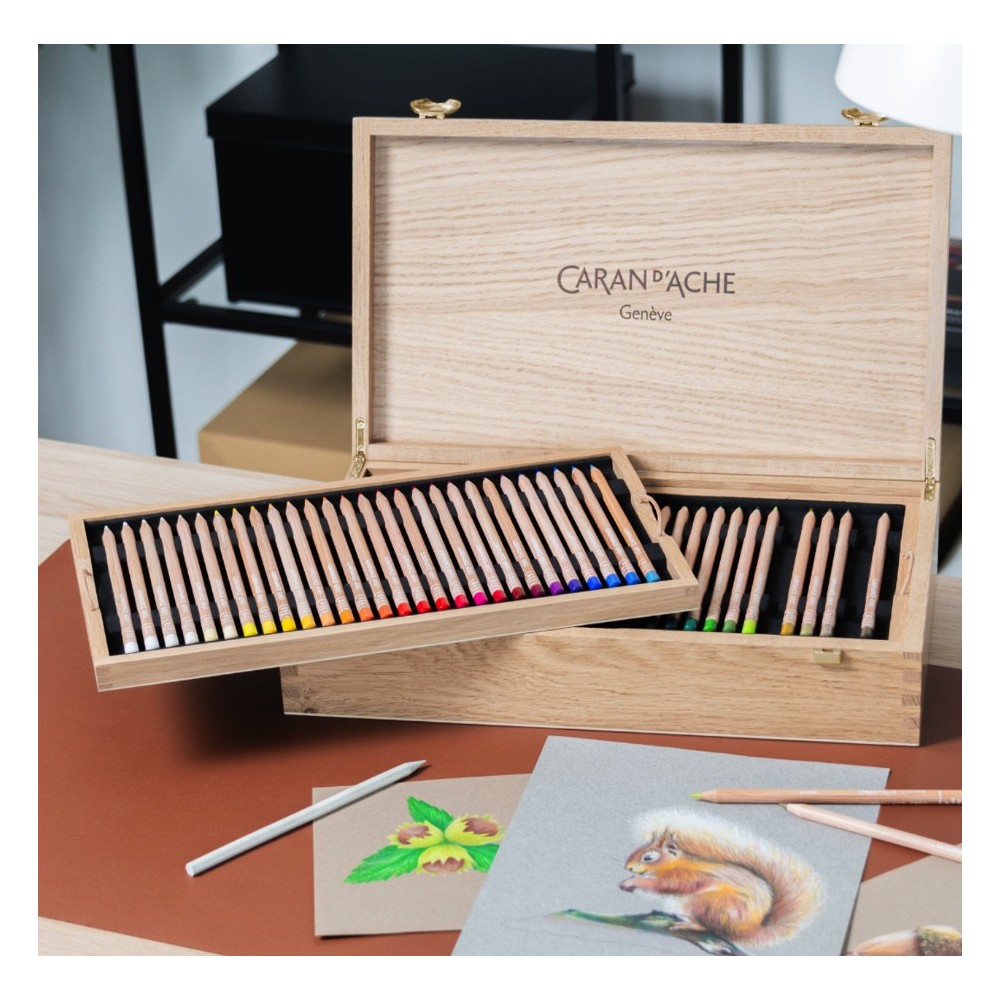 Set of Luminance colored pencils in wooden box - Caran d'Ache - 109 pcs.