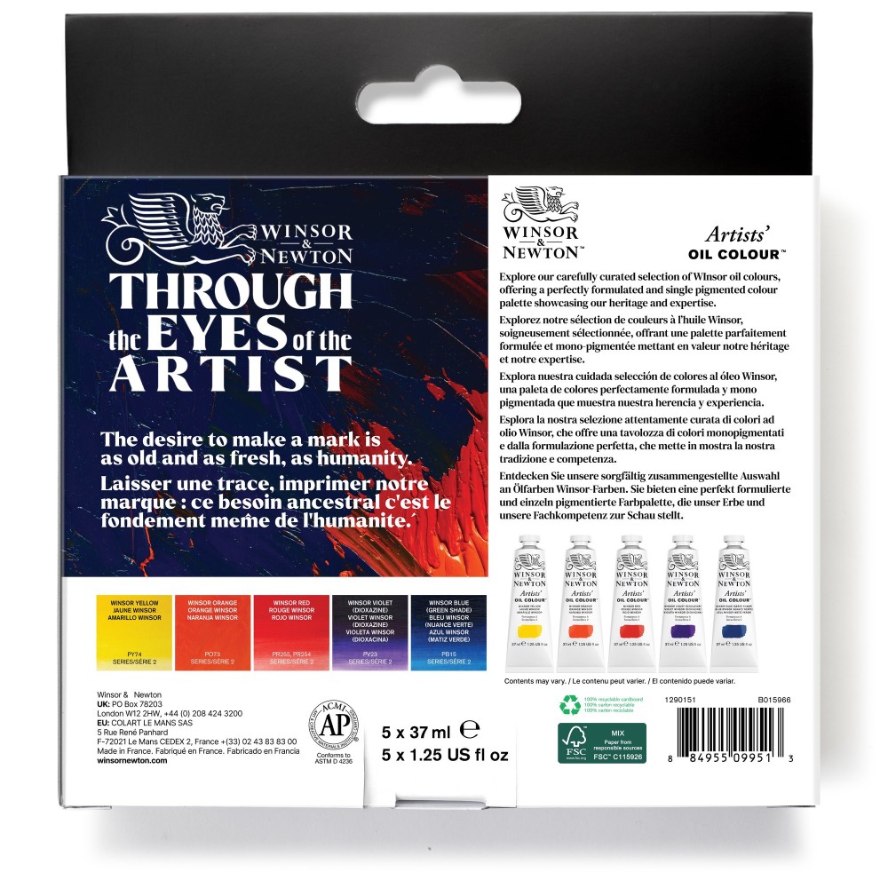 Zestaw farb olejnych Artists' Oil Colour Winsor - Winsor & Newton - 5 x 37 ml