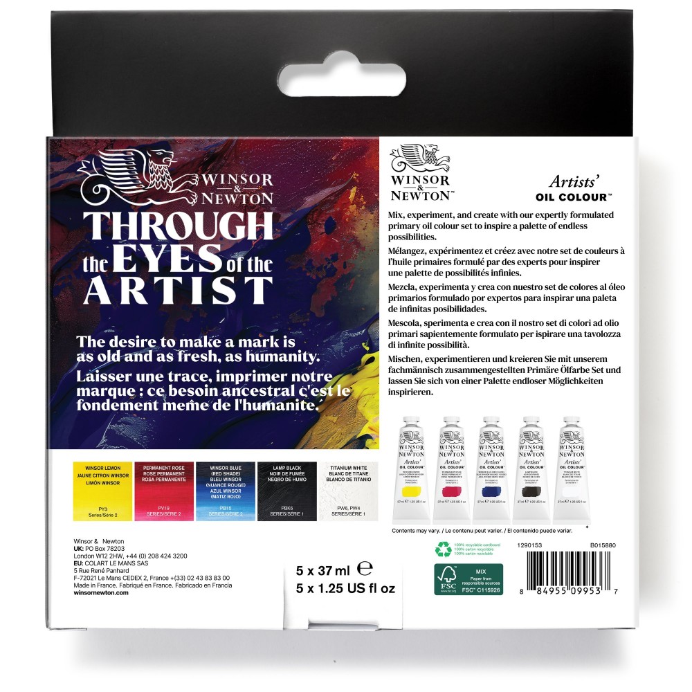 Zestaw farb olejnych Artists' Oil Colour Primary - Winsor & Newton - 5 x 37 ml