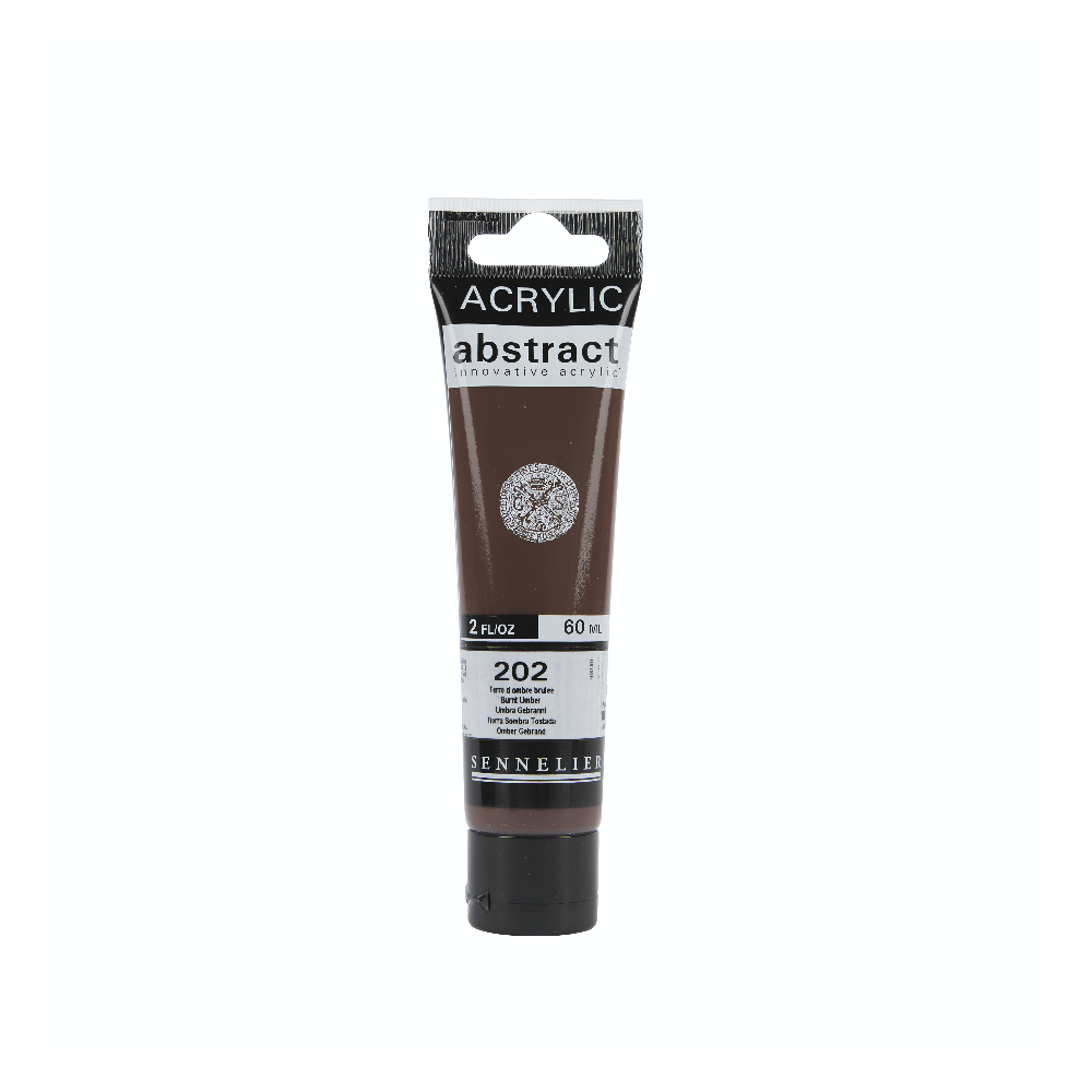 Abstract acrylic paint - Sennelier - 202 Burnt Umber 60 ml