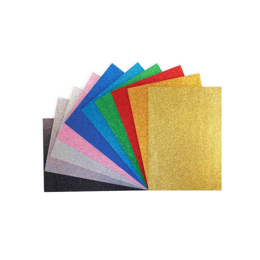 Glitter colored paper pad A4 - Happy Color - 150 g 10 sheets
